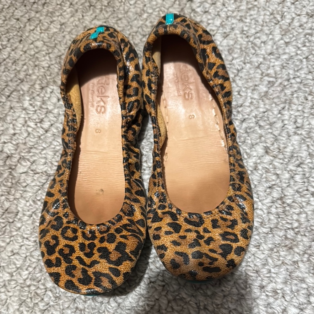 Tieks Brown and Black Leopard Print Flats